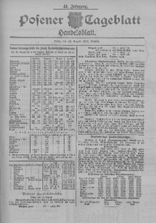 Posener Tageblatt. Handelsblatt 1902.08.16 Jg.41