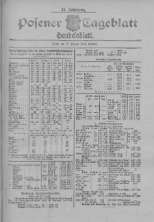 Posener Tageblatt. Handelsblatt 1902.08.27 Jg.41