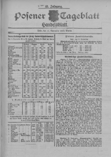 Posener Tageblatt. Handelsblatt 1902.09.11 Jg.41