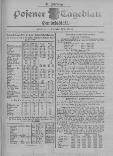 Posener Tageblatt. Handelsblatt 1902.09.13 Jg.41