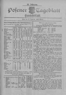 Posener Tageblatt. Handelsblatt 1902.09.20 Jg.41