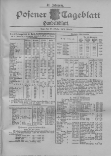 Posener Tageblatt. Handelsblatt 1902.10.10 Jg.41