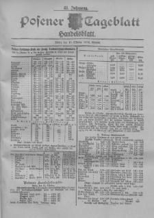 Posener Tageblatt. Handelsblatt 1902.10.15 Jg.41