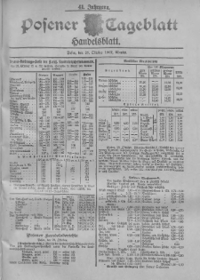 Posener Tageblatt. Handelsblatt 1902.10.29 Jg.41