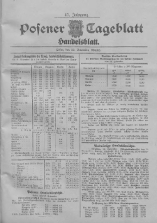 Posener Tageblatt. Handelsblatt 1902.11.22 Jg.41