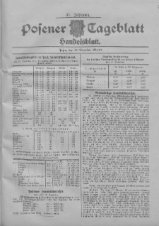 Posener Tageblatt. Handelsblatt 1902.12.16 Jg.41