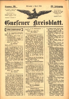 Gnesener Kreisblatt 1913.04.09 Jg.62 Nr29