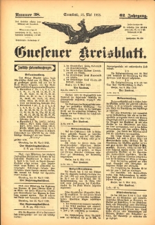 Gnesener Kreisblatt 1913.05.10 Jg.62 Nr38