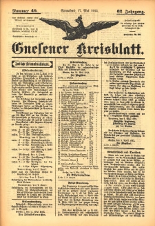 Gnesener Kreisblatt 1913.05.17 Jg.62 Nr40
