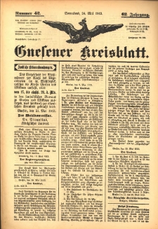 Gnesener Kreisblatt 1913.05.24 Jg.62 Nr42