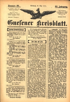 Gnesener Kreisblatt 1913.05.28 Jg.62 Nr43