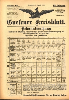 Gnesener Kreisblatt 1913.08.02 Jg.62 Nr62