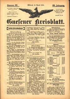 Gnesener Kreisblatt 1913.08.20 Jg.62 Nr67
