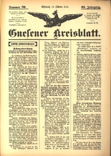 Gnesener Kreisblatt 1913.10.15 Jg.62 Nr83