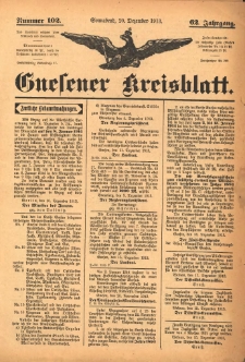 Gnesener Kreisblatt 1913.12.20 Jg.62 Nr102