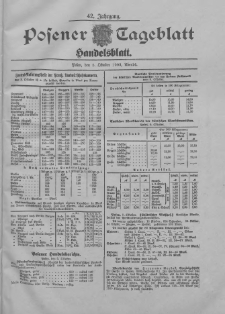 Posener Tageblatt. Handelsblatt 1903.10.05 Jg.42