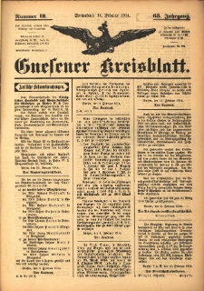 Gnesener Kreisblatt 1914.02.14 Jg.63 Nr13