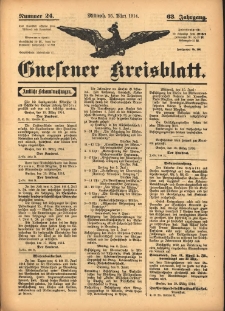 Gnesener Kreisblatt 1914.03.25 Jg.63 Nr24