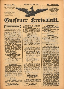 Gnesener Kreisblatt 1914.05.20 Jg.63 Nr40