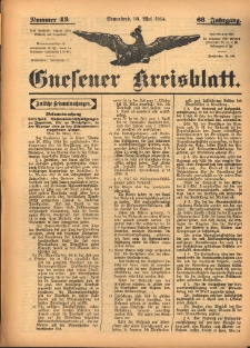 Gnesener Kreisblatt 1914.05.30 Jg.63 Nr43