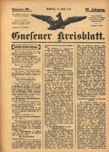Gnesener Kreisblatt 1914.06.10 Jg.63 Nr46