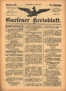 Gnesener Kreisblatt 1914.06.20 Jg.63 Nr49