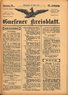 Gnesener Kreisblatt 1914.06.27 Jg.63 Nr51