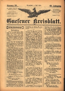 Gnesener Kreisblatt 1914.07.04 Jg.63 Nr53