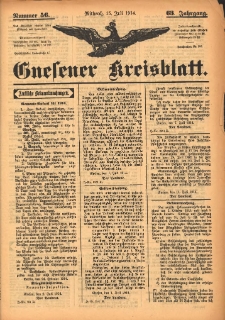 Gnesener Kreisblatt 1914.07.15 Jg.63 Nr56