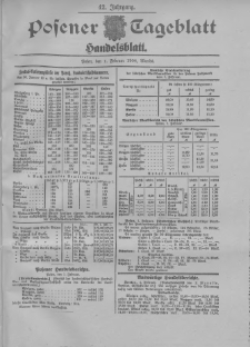 Posener Tageblatt. Handelsblatt 1904.02.01 Jg.42