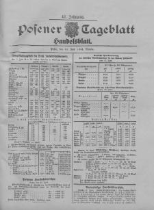 Posener Tageblatt. Handelsblatt 1904.06.13 Jg.42