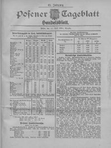 Posener Tageblatt. Handelsblatt 1904.07.14 Jg.42