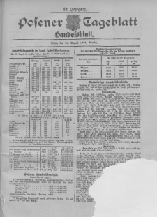 Posener Tageblatt. Handelsblatt 1904.08.23 Jg.42