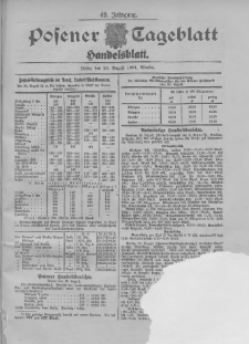 Posener Tageblatt. Handelsblatt 1904.08.23 Jg.42