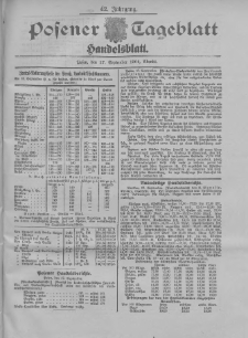 Posener Tageblatt. Handelsblatt 1904.09.17 Jg.42