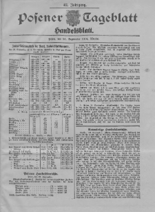 Posener Tageblatt. Handelsblatt 1904.09.24 Jg.42