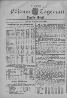 Posener Tageblatt. Handelsblatt 1905.02.18 Jg.44