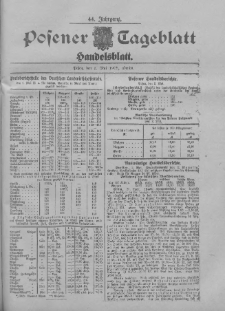 Posener Tageblatt. Handelsblatt 1905.05.02 Jg.44