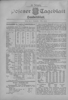 Posener Tageblatt. Handelsblatt 1905.09.09 Jg.44