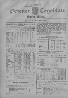 Posener Tageblatt. Handelsblatt 1905.10.16 Jg.44