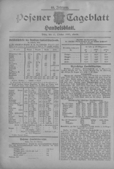 Posener Tageblatt. Handelsblatt 1905.10.17 Jg.44