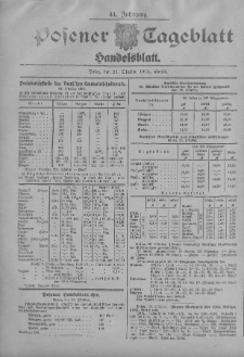 Posener Tageblatt. Handelsblatt 1905.10.25 Jg.44