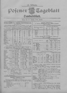 Posener Tageblatt. Handelsblatt 1905.10.27 Jg.44