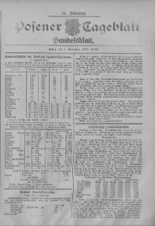 Posener Tageblatt. Handelsblatt 1905.11.04 Jg.44