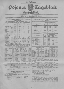 Posener Tageblatt. Handelsblatt 1905.11.17 Jg.44