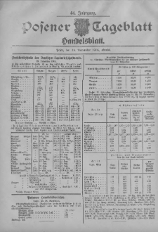 Posener Tageblatt. Handelsblatt 1905.11.30 Jg.44