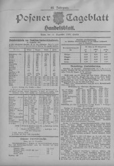 Posener Tageblatt. Handelsblatt 1905.12.14 Jg.44
