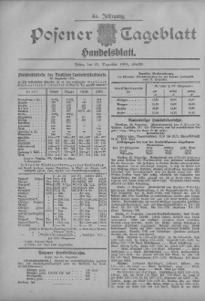 Posener Tageblatt. Handelsblatt 1905.12.21 Jg.44