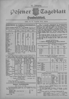 Posener Tageblatt. Handelsblatt 1905.12.27 Jg.44