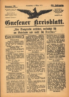 Gnesener Kreisblatt 1915.03.06 Jg.64 Nr19